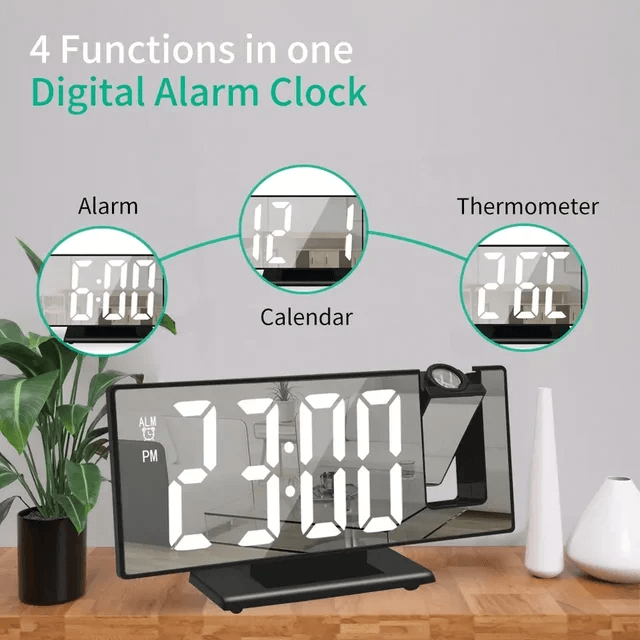 Reloj Despertador Digital Proyector / Mide Temperatura