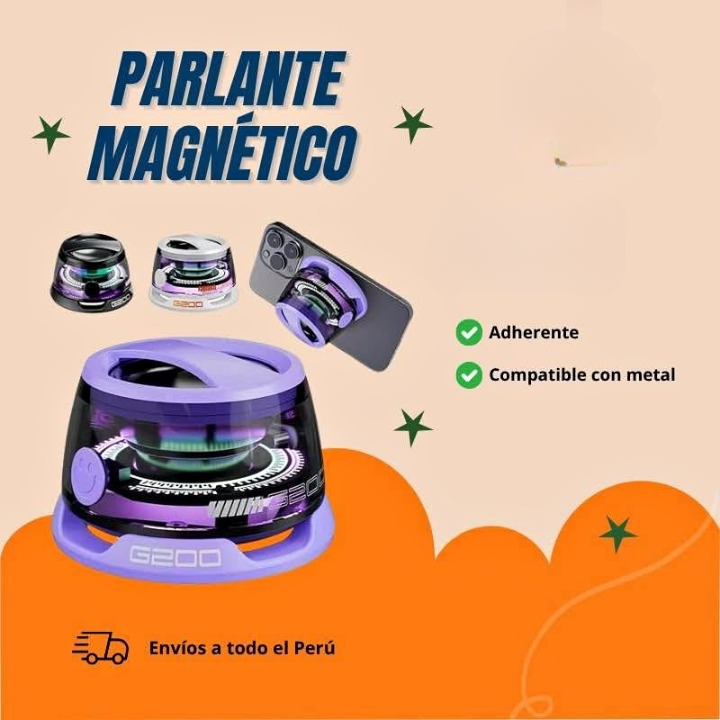 Parlante Magnético G200 con Luces RGB