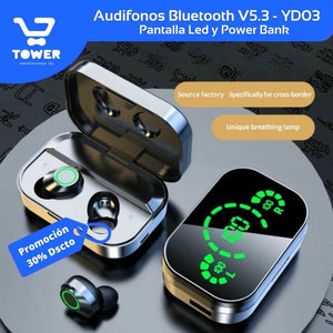 Audífonos Bluetooth 5,3 Deportivos estéreo Hifi + Power Bank