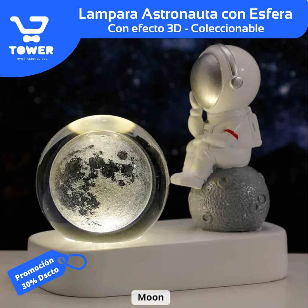 Lampara Astronauta con Esfera 3D