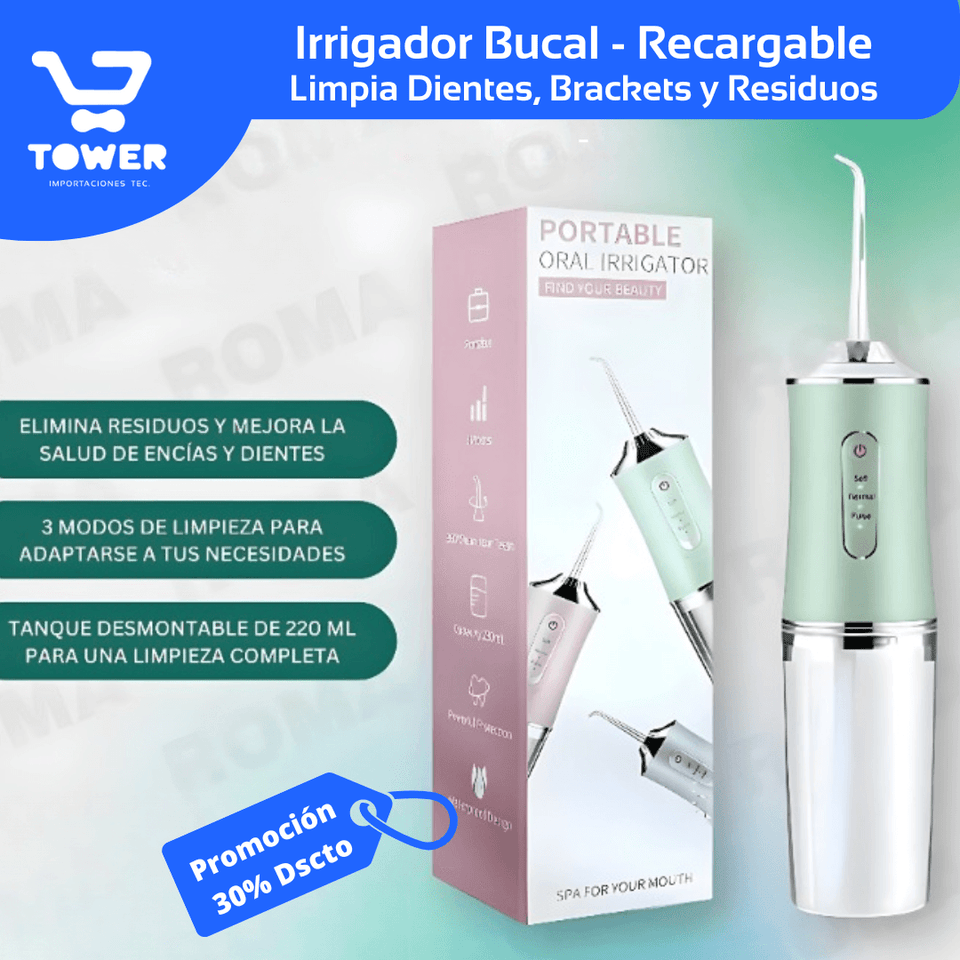 Irrigador Bucal - Recargable (Sonríe una frescura total )