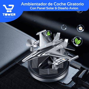 Ambientador Avión Aromaterapia para automóvil con Panel SOLAR +1 Esencia Gratis