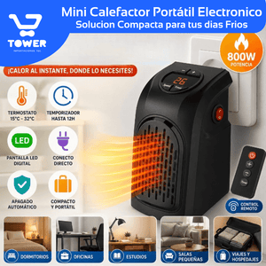 Mini Calefactor Eléctrico Portátil de 800W  Con control