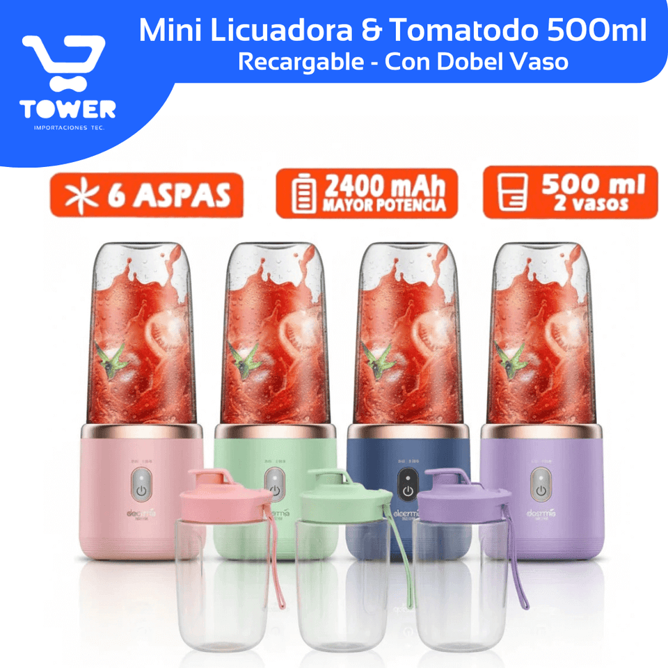 LICUADORA PORTATIL DOBLE VASO & Salud y Energía en Cualquier Lugar