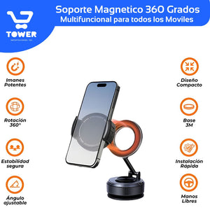 Soporte Magnético Ventosa Multifuncional 360 Grados