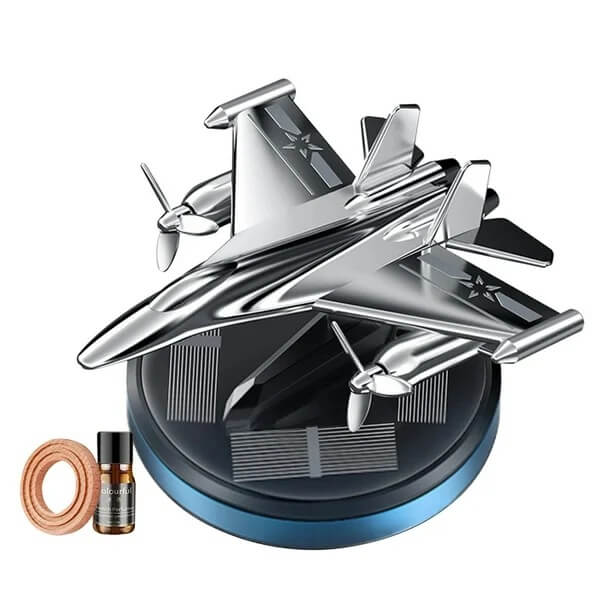 Ambientador Avión Aromaterapia para automóvil con Panel SOLAR +1 Esencia Gratis