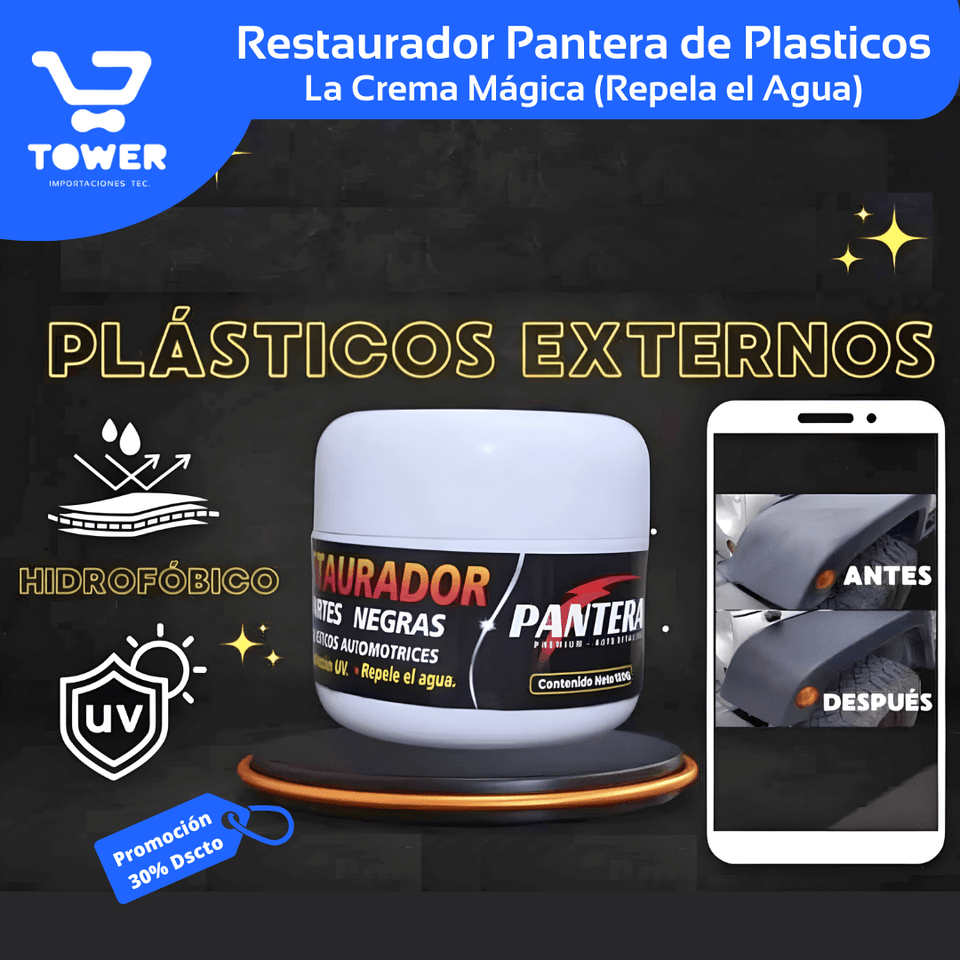 Cera Restauradora de Plásticos Pantera 120gr