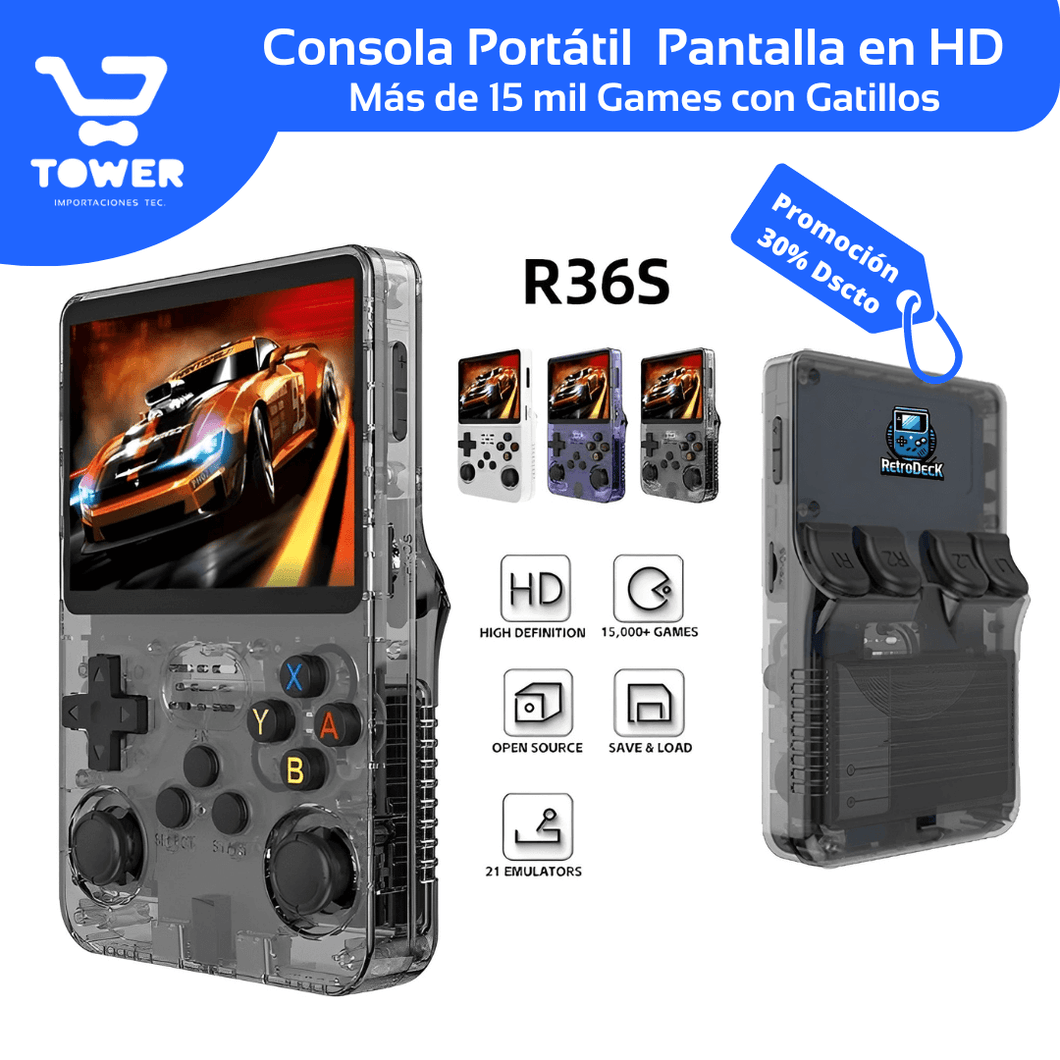 Mini Consola Retro R36S de 64GB