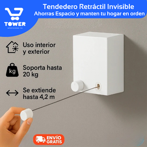 Tendedero Retráctil de Pared | 4,2 m de Longitud